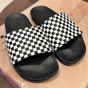 Checkered Vans Slides